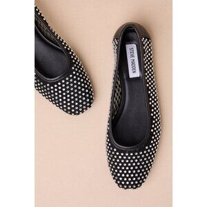 Steve Madden Womens Auden Ballet Flats in Black 8 with box Rhinestone Shoes